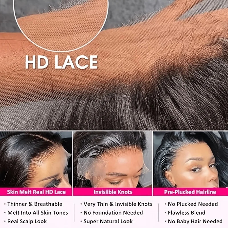 40 Inch Body Wave Human Hair Wig Natural Black