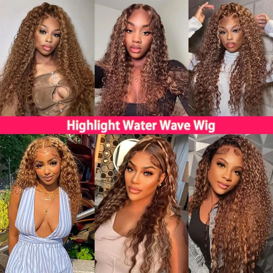Ombre Deep Curly Lace Frontal Wig 13x4 Brazilian Hair