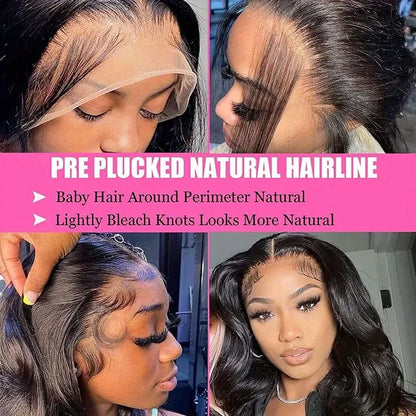 40 Inch Body Wave Human Hair Wig Natural Black