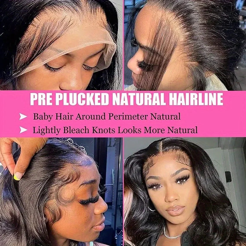 40 Inch Body Wave Human Hair Wig Natural Black