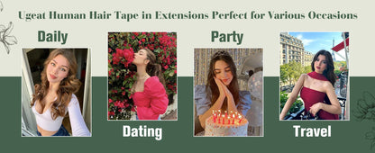 Ugeat Tape In Hair Extensions Brazilian Remy Hair 20P/40P