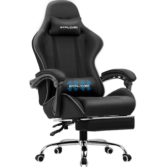 GTPLAYER Gaming Chair with Footrest and Lumbar Support