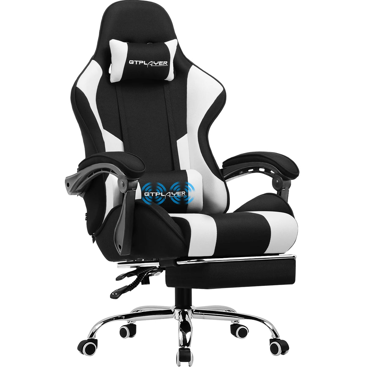 GTPLAYER Gaming Chair with Footrest and Lumbar Support
