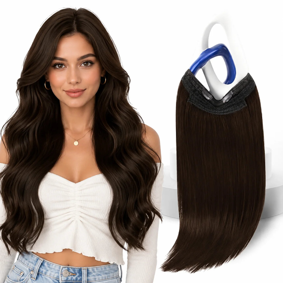VeSunny Remy Hair One Piece Invisible Wire Extensions