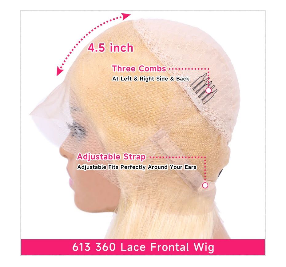 360 Lace Frontal Wig Honey Blonde Body Wave Human Hair