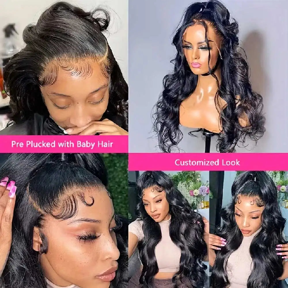30 Inch Body Wave Human Hair Lace Front Wig