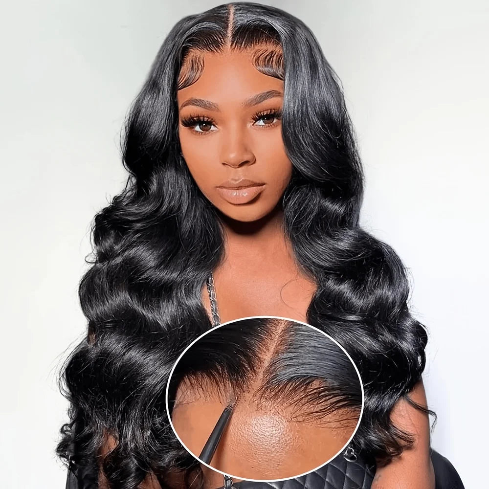 40 Inch Body Wave Human Hair Wig Natural Black