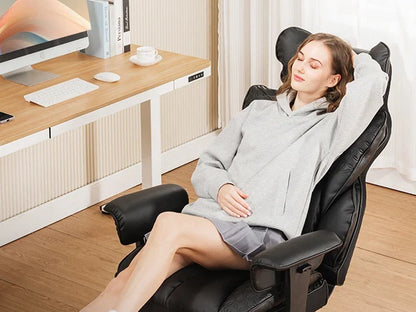 Ergonomic Leather High Back Office Chair with Footrest