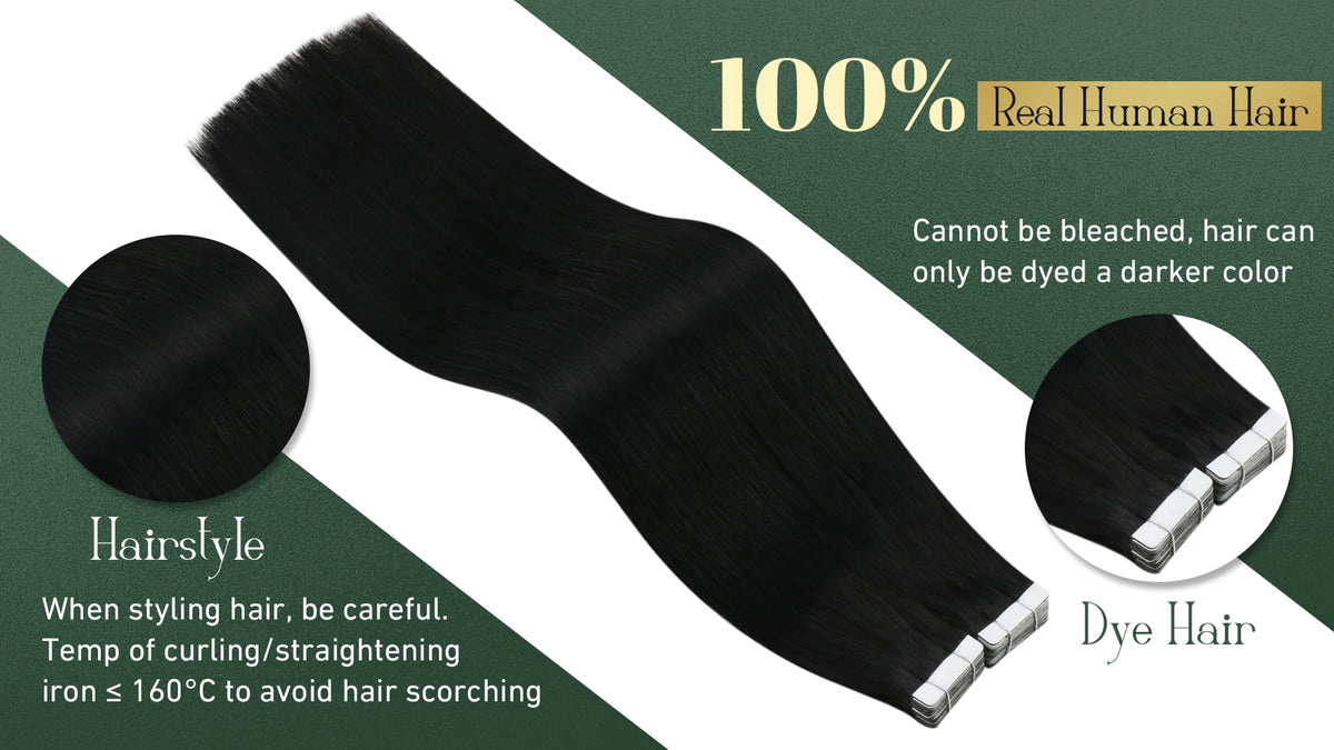 Ugeat Tape In Hair Extensions Brazilian Remy Hair 20P/40P