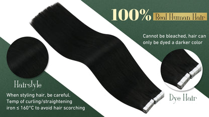 Ugeat Tape In Hair Extensions Brazilian Remy Hair 20P/40P