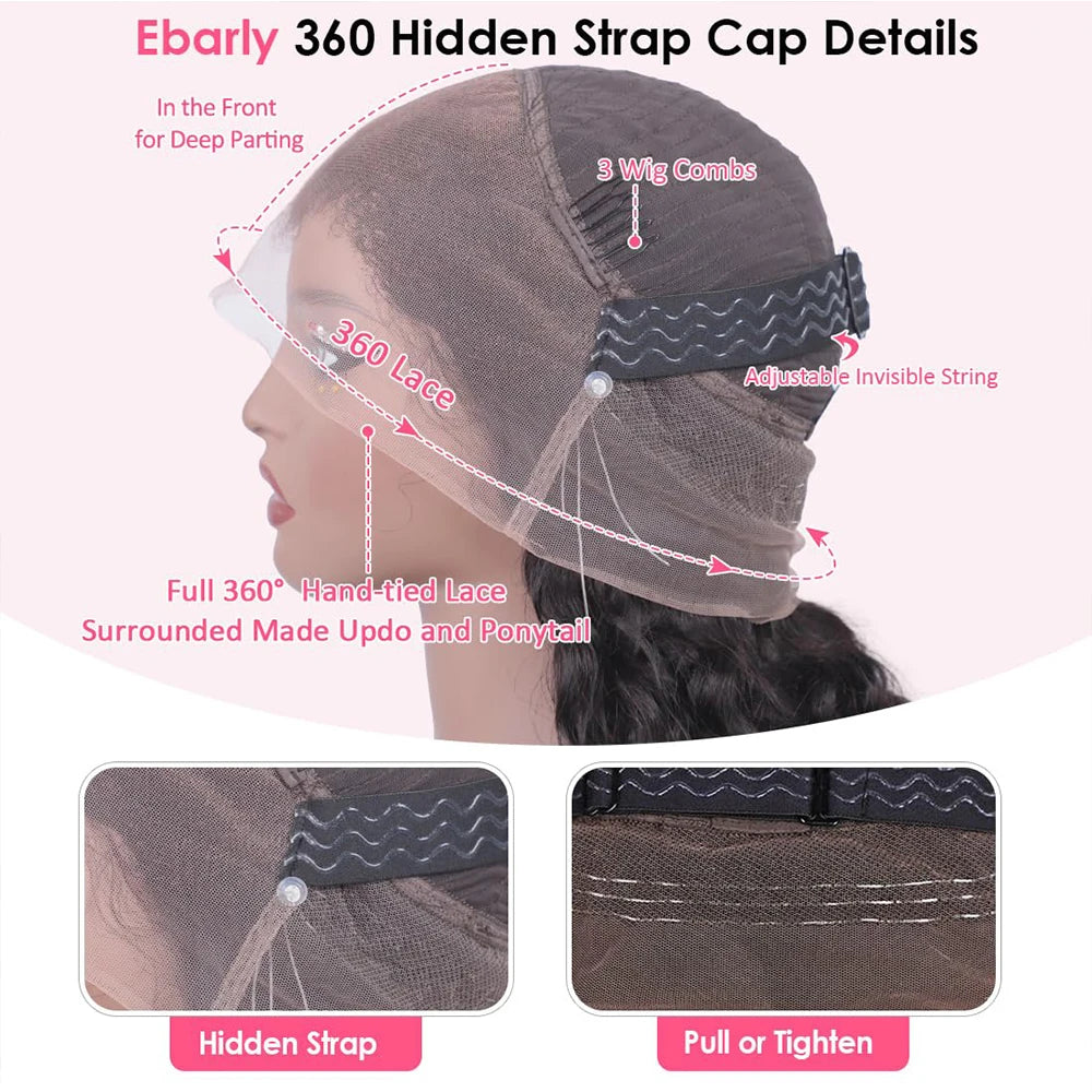 Invisi Strap 360 Lace Front Wig Human Hair Deep Curly