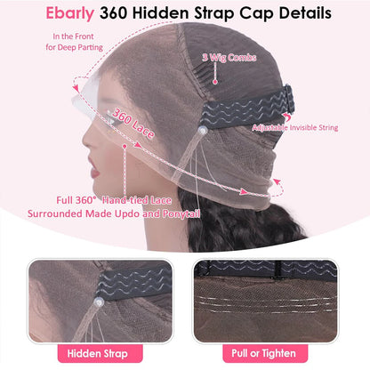 Invisi Strap 360 Lace Front Wig Human Hair Deep Curly