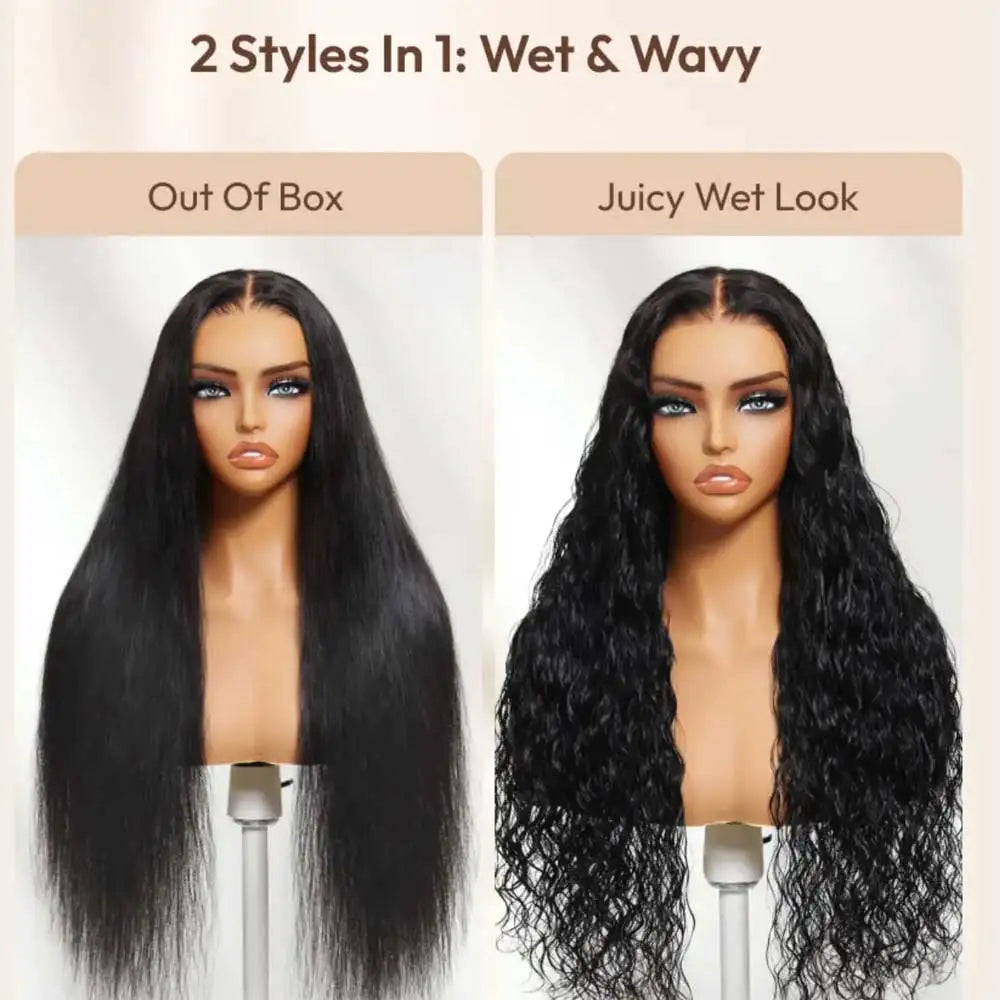 2-in-1 Straight to Water Wave Human Hair Wig