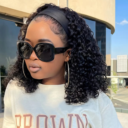 Deep Wave Human Hair Headband Wig for Women