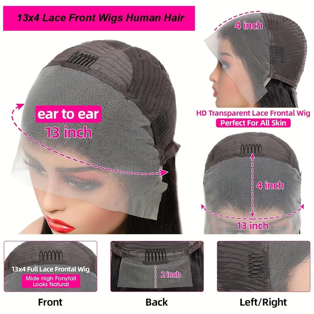 Body Wave 250 Density HD Transparent Lace Front Wig 40 Inch