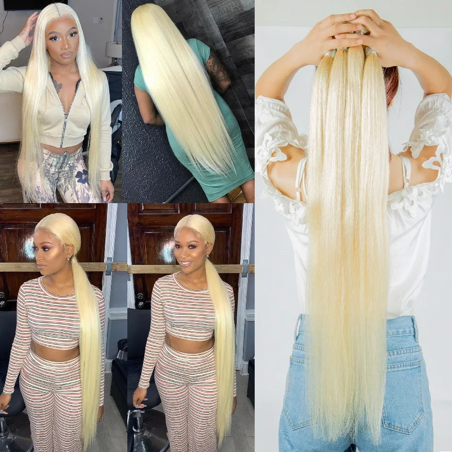 613 Blonde Brazilian Hair Bundles Straight Weave 24-40 Inch