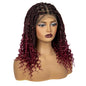 Knotless Box Braided Wigs with Curly Ends 16 Inches Synthetic