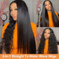 2-in-1 Straight to Water Wave Human Hair Wig