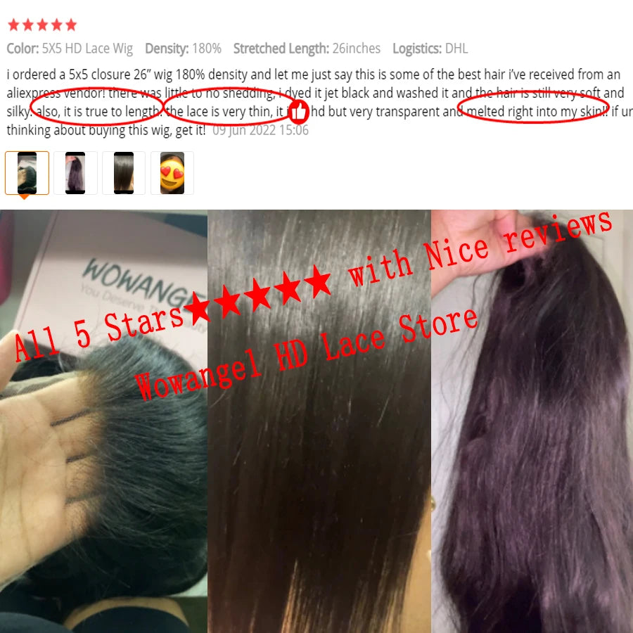 HD Lace Frontal Wig 250% Density Straight Human Hair