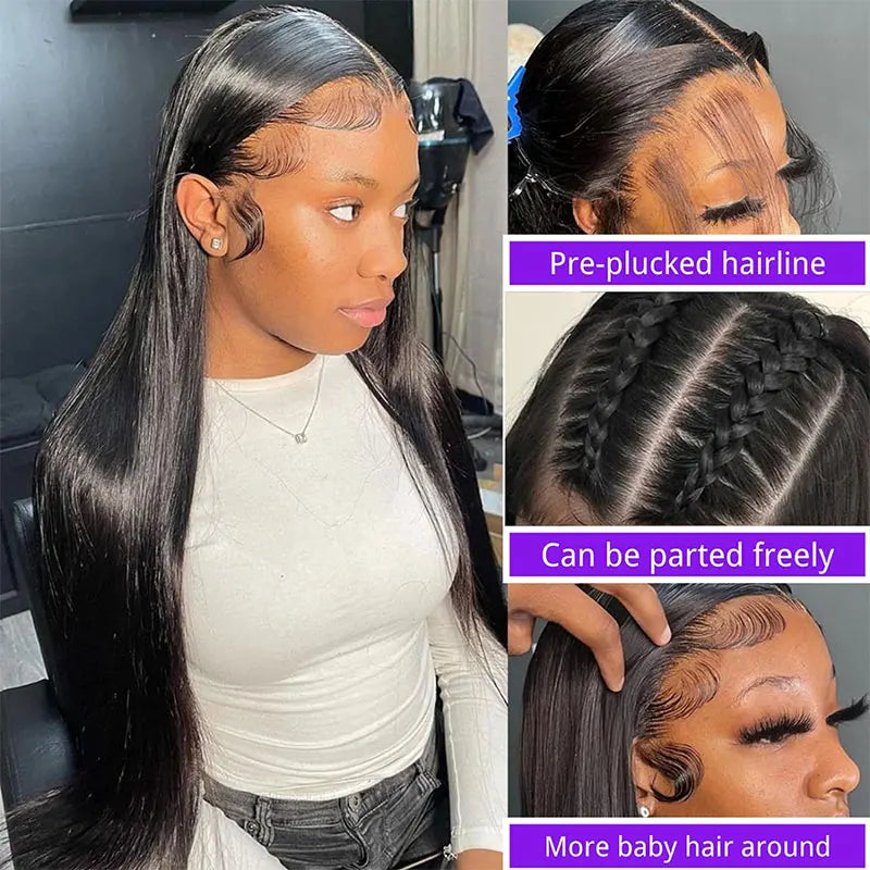 Malaysia Human Hair 13x6 Lace Front Wig 30 Inch Straight