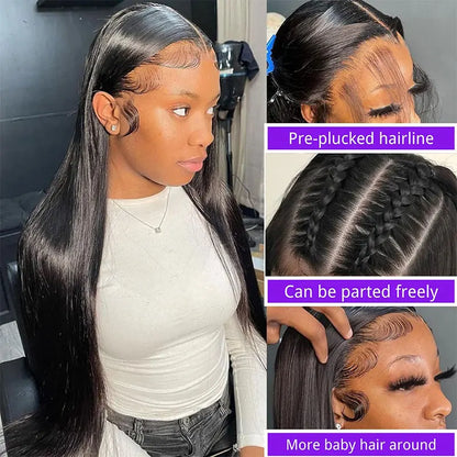 Malaysia Human Hair 13x6 Lace Front Wig 30 Inch Straight