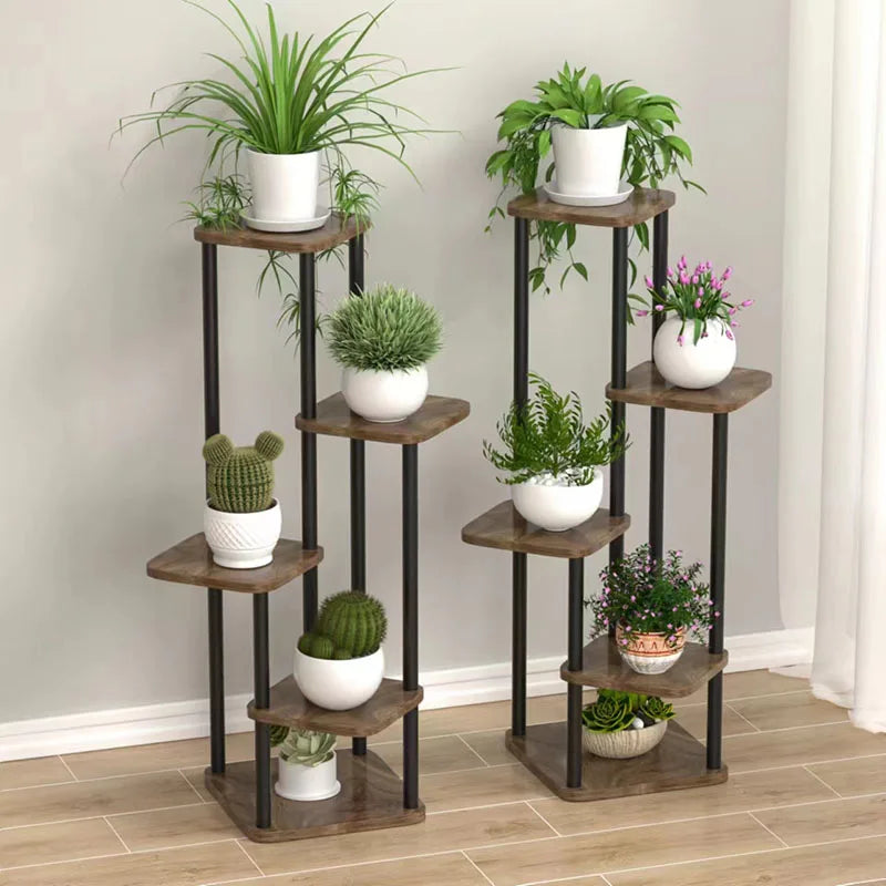 Wooden 6 Tier Plant Stand for Indoor Display