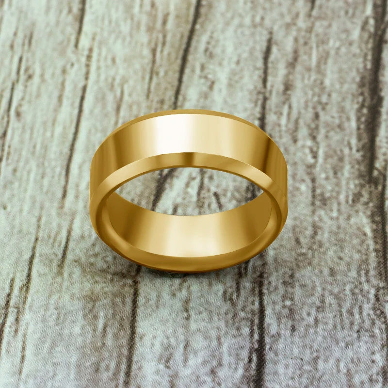 Black Classic Titanium Steel Ring for Men