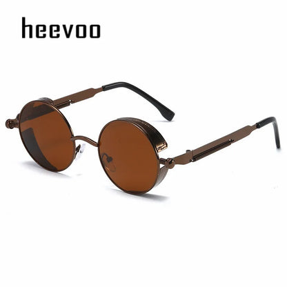 Metal Punk Round Sunglasses for Men and Women