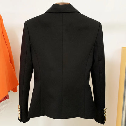 Women's Classic Double Breasted Blazer with Metal Buttons