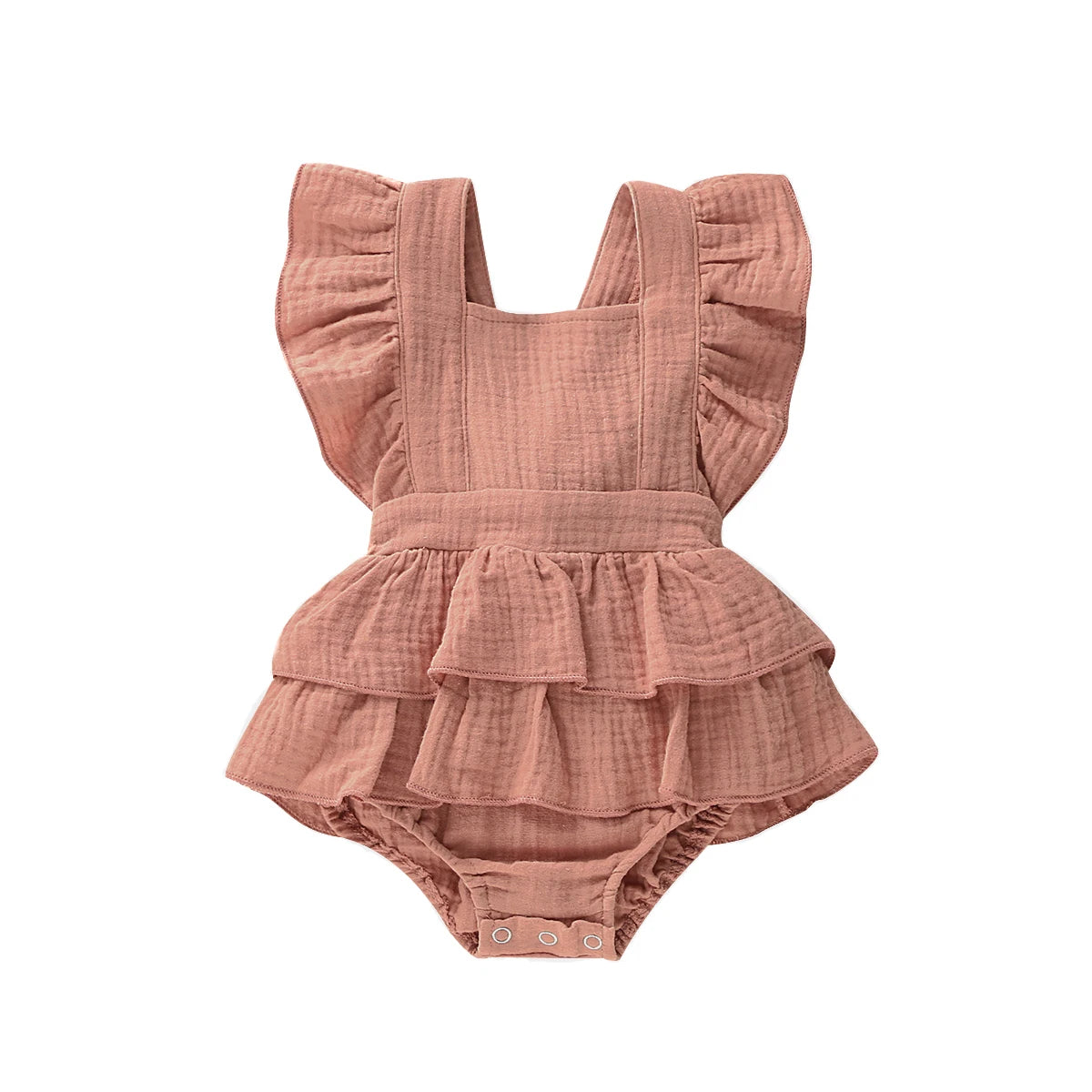 Cotton Ruffle Romper for Baby Girls Summer Outfit