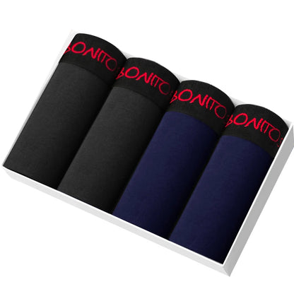 4pcs Cotton Boxer Shorts for Men Soft Underwear Set