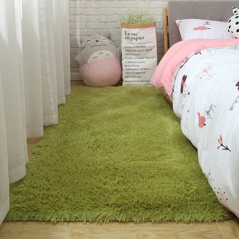 Pink Fluffy Polyester Carpet for Children's Room