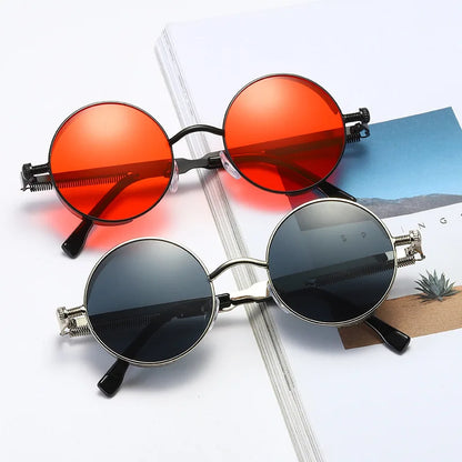 Metal Punk Round Sunglasses for Men and Women