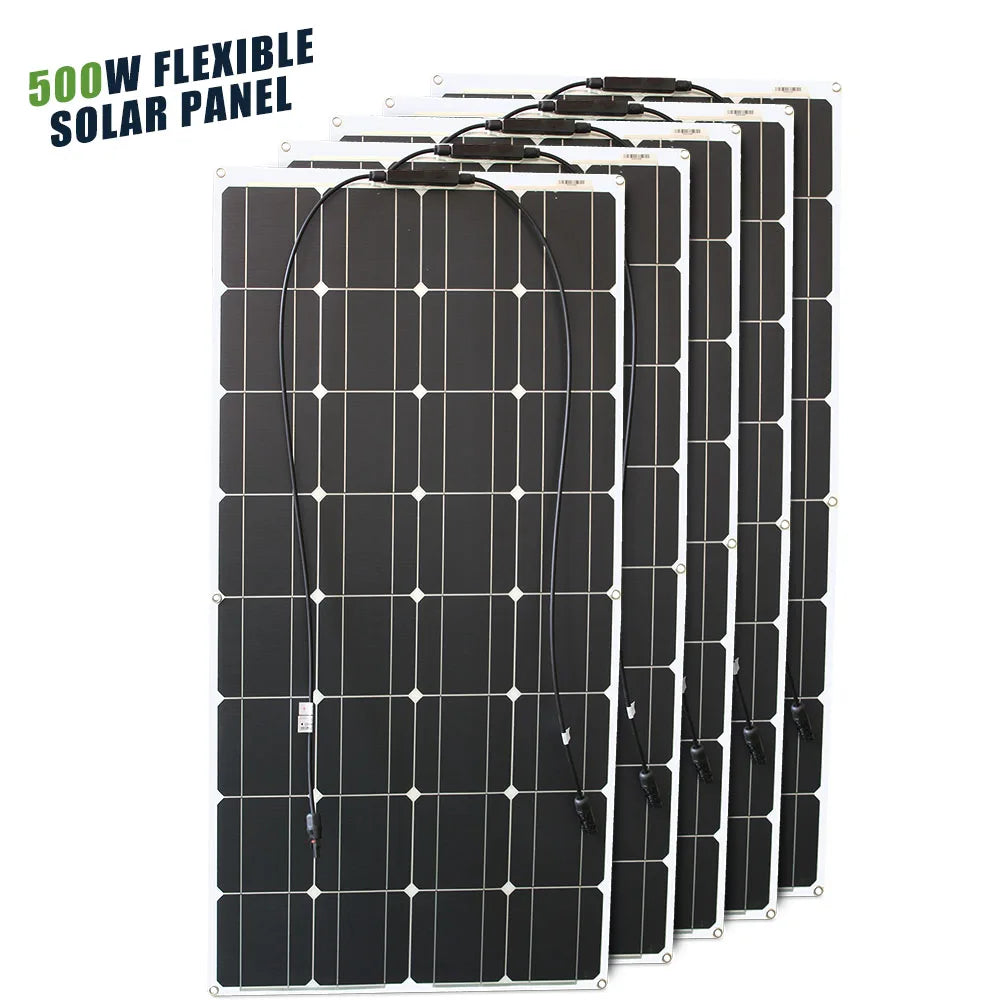 ASUNERGE 12V Flexible Monocrystalline Solar Panel 100W