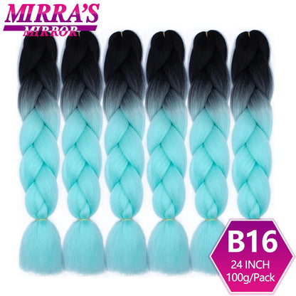 24 Inch Jumbo Braiding Hair Extensions Synthetic Ombre