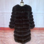 4in1 Women Fox Fur Coat Winter Outerwear