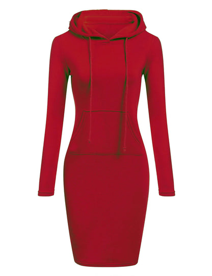 Hooded Sweatshirt Dress for Women in Polyester