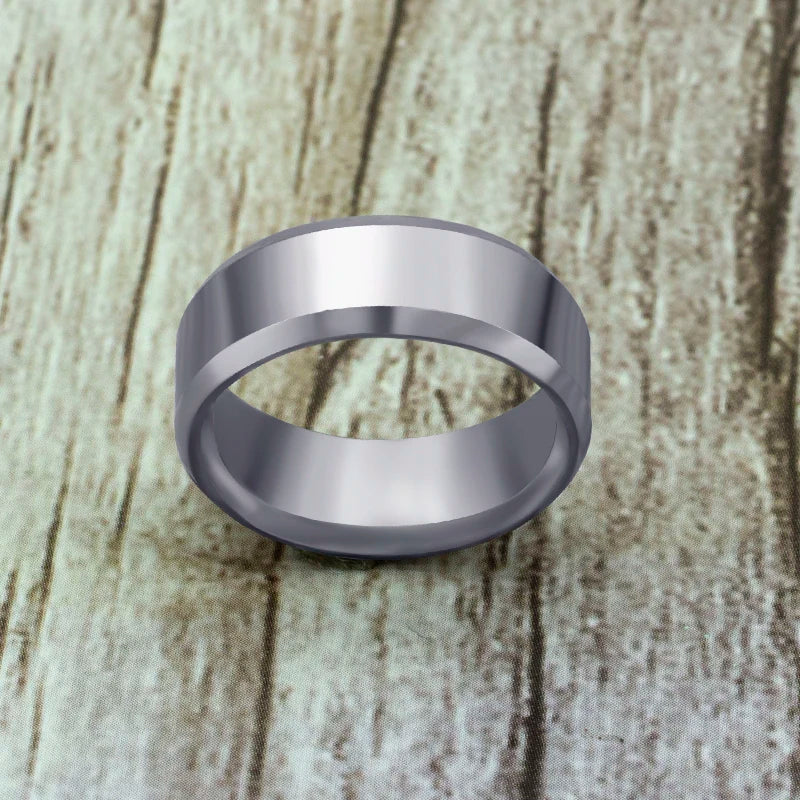 Black Classic Titanium Steel Ring for Men