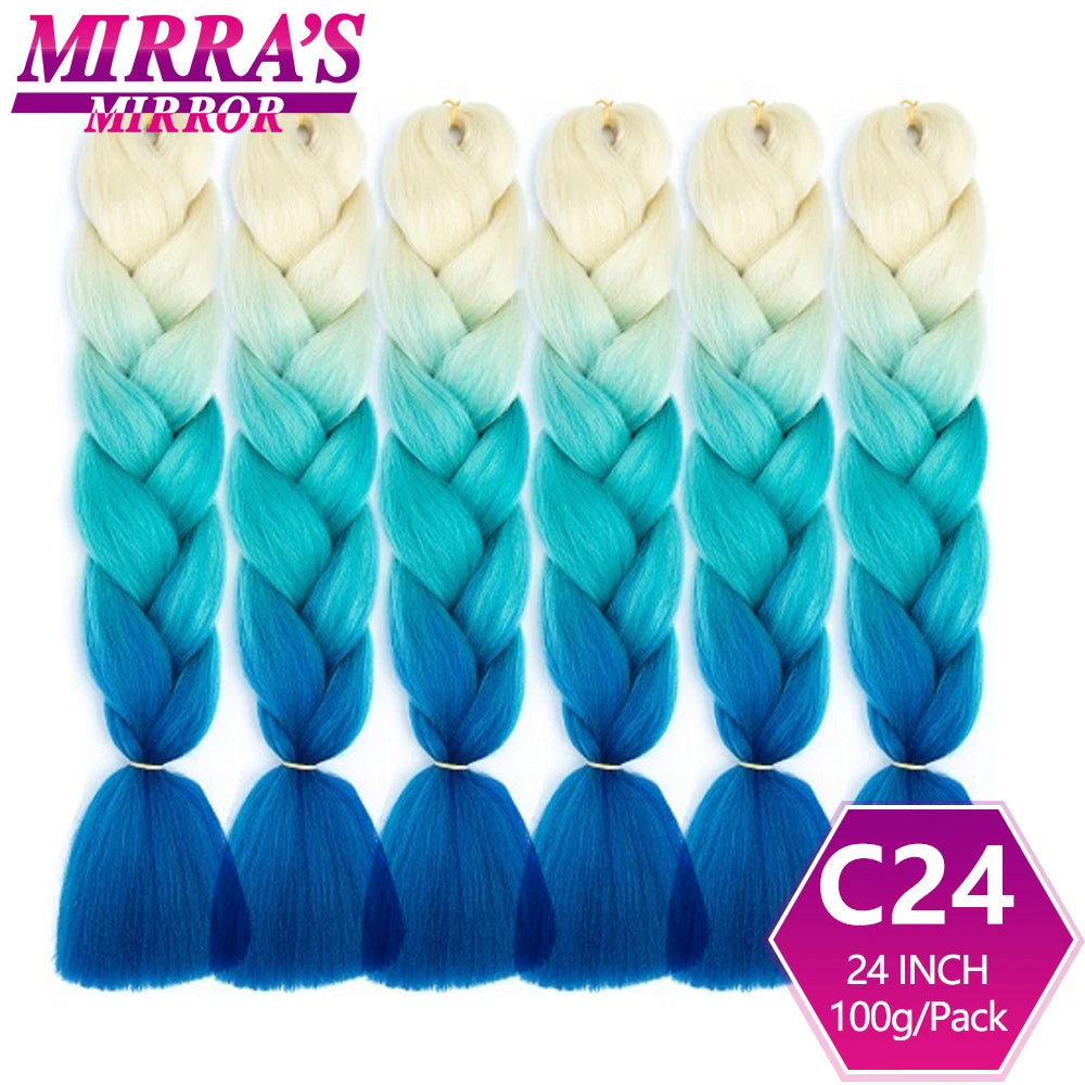 24 Inch Jumbo Braiding Hair Extensions Synthetic Ombre