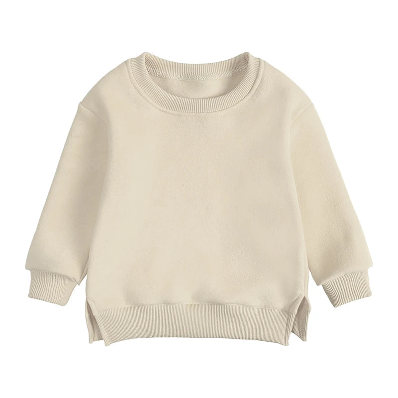 Kids Hooded Sweatshirt Cotton Solid Top for Girls