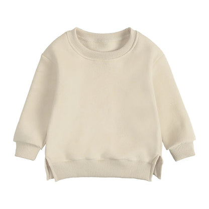 Kids Hooded Sweatshirt Cotton Solid Top for Girls