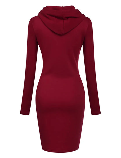 Hooded Sweatshirt Dress for Women in Polyester