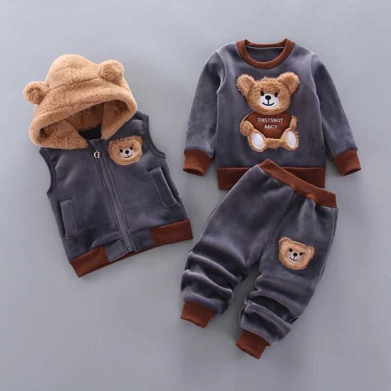 Children's Hooded Fleece Outfit Set for Toddlers