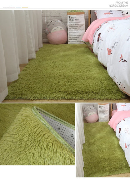 Pink Fluffy Polyester Carpet for Children's Room