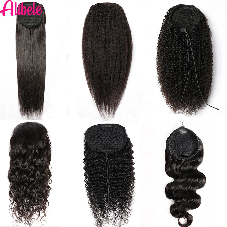 Mongolian Afro Kinky Curly Clip-In Ponytail Extension