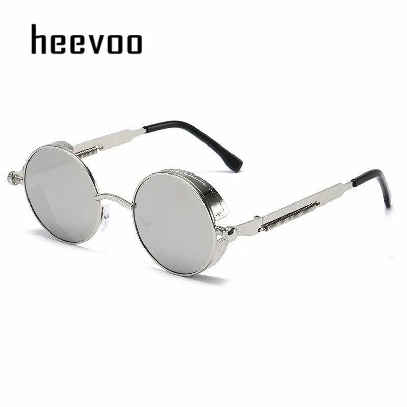 Metal Punk Round Sunglasses for Men and Women