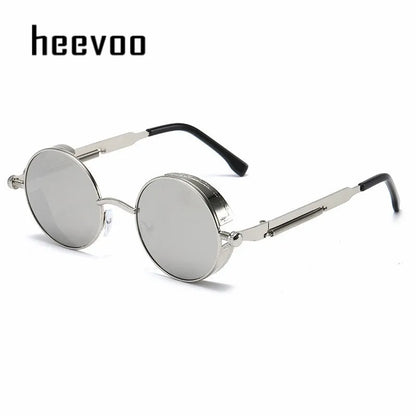 Metal Punk Round Sunglasses for Men and Women