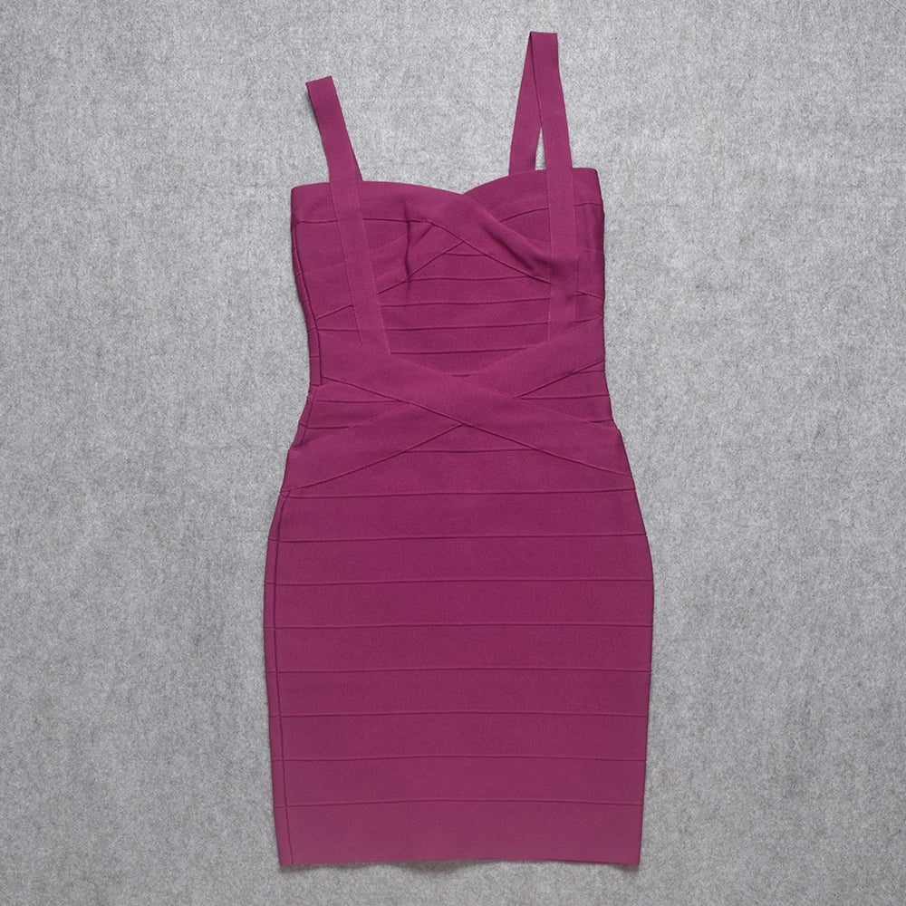 BEAUKEY Blue Mini Bandage Dress for Women XL