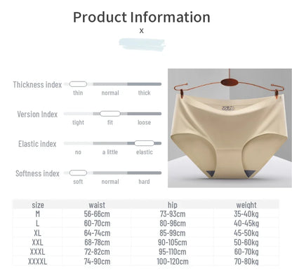 TrowBridge Women's Plus Size Silk Satin Seamless Briefs
