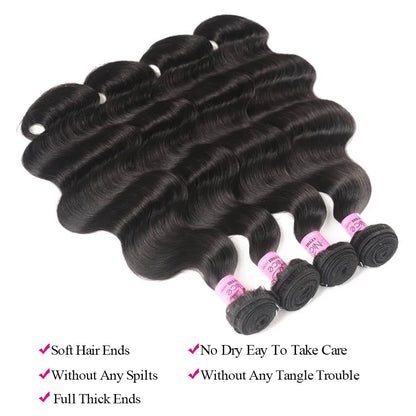 Body Wave 100% Human Hair Bundles Natural Color